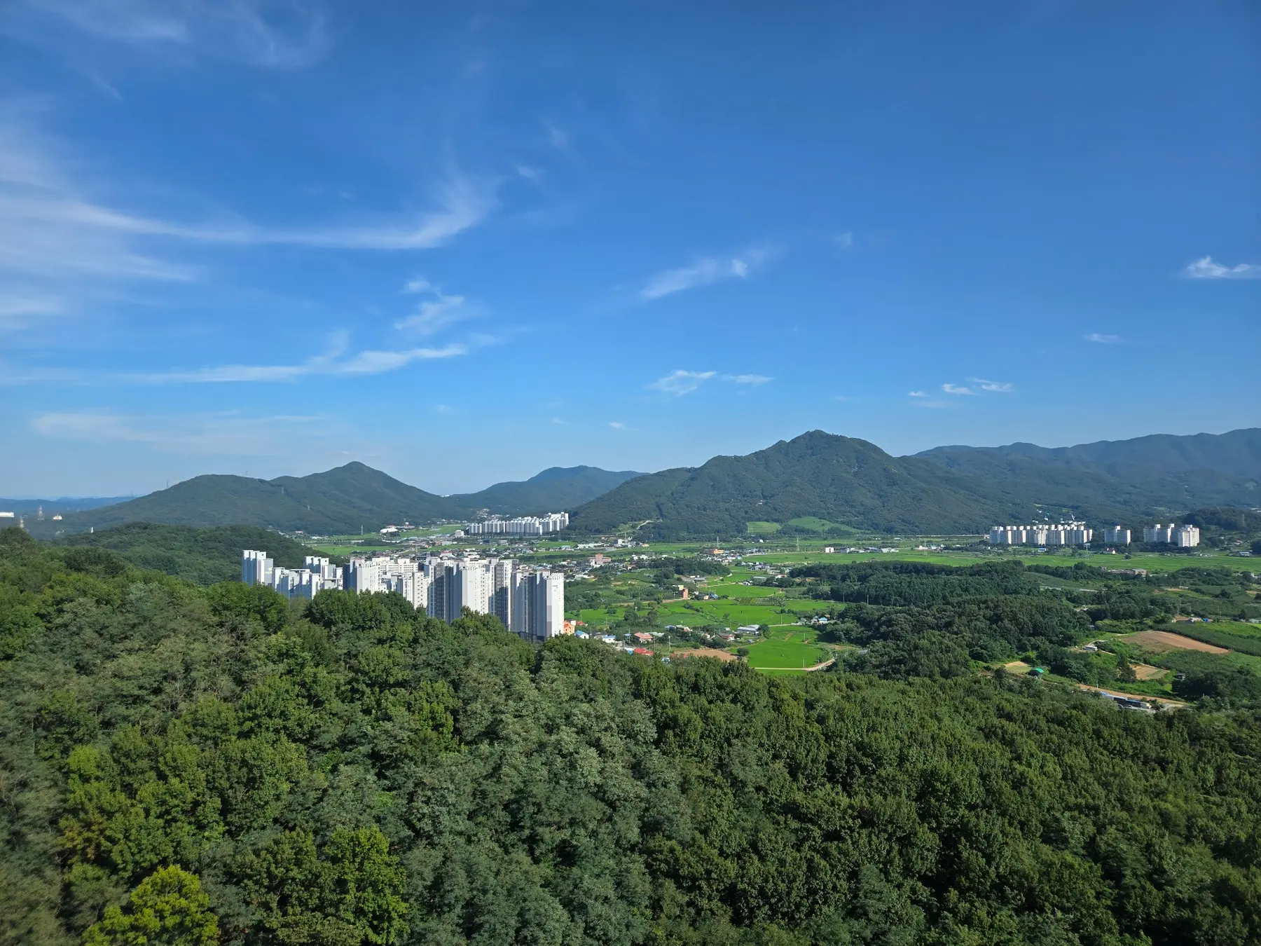 아산자이 그랜드파크 세대에서 바라본 산과 자연 조망